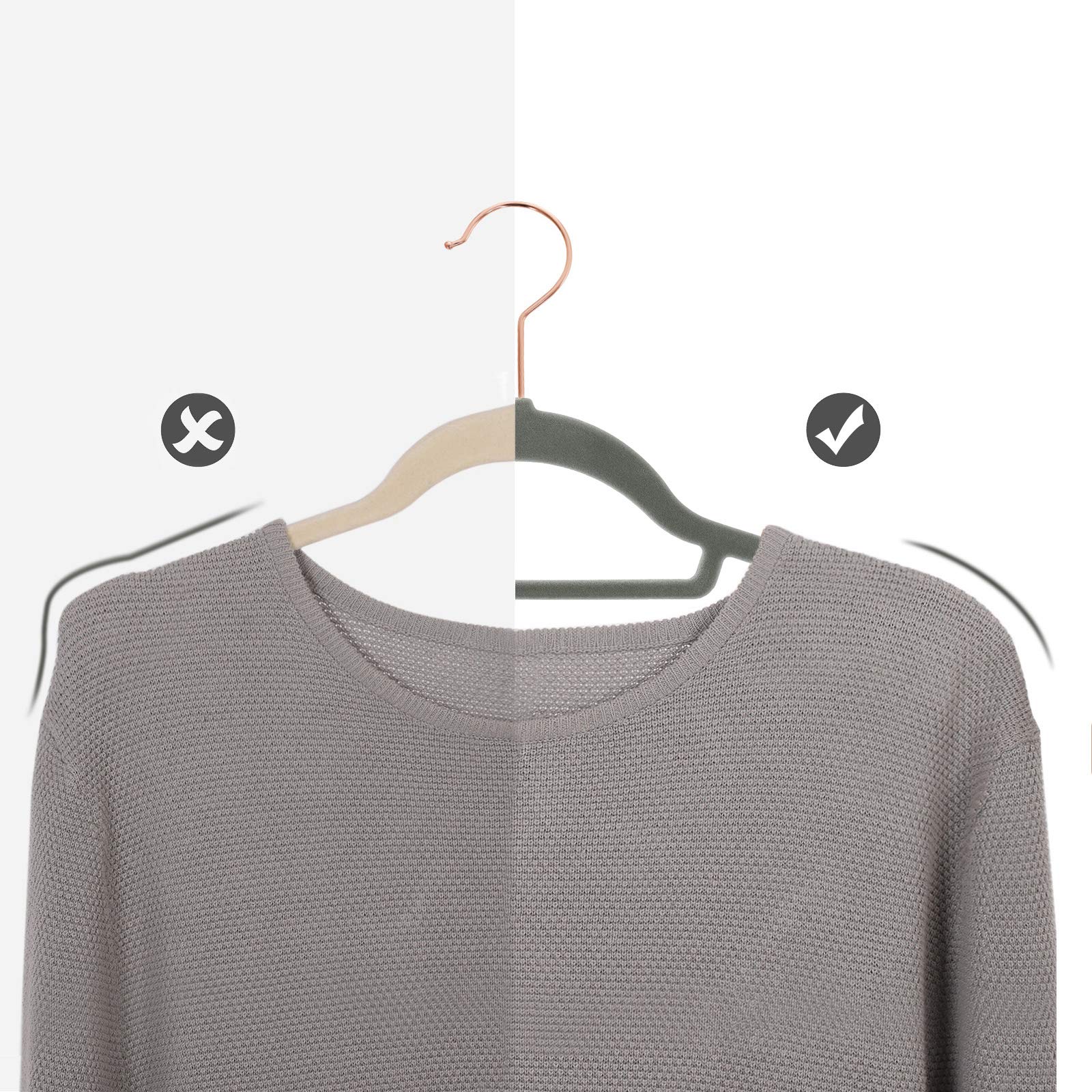 Songmics CRF21G30 grucce vellutate 30 pezzi grigio