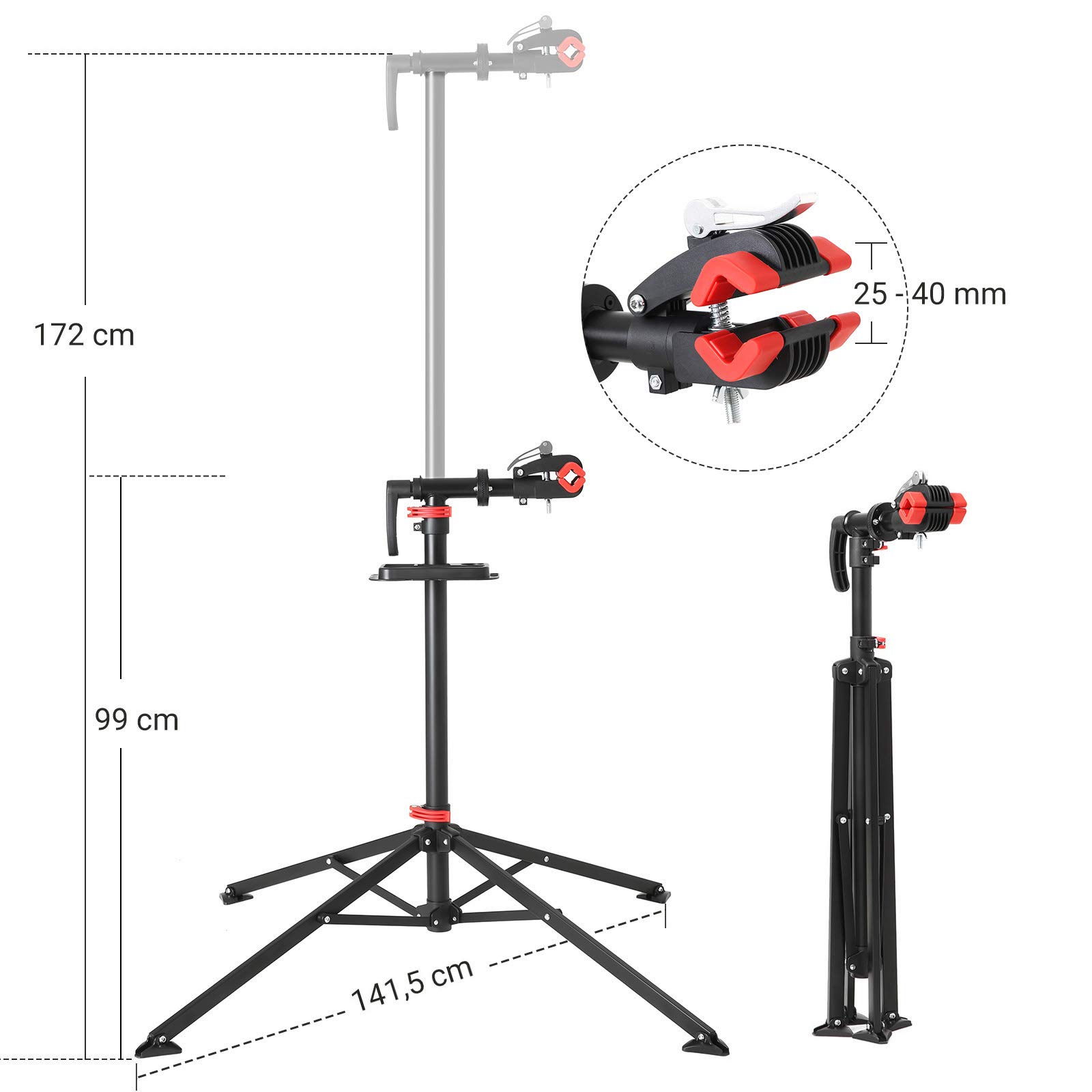 Songmics SBR05B Cavalletto Bici Riparazione con Vassoio