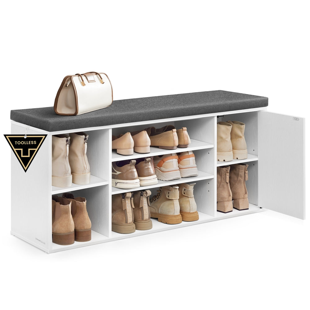 Songmics Home ULHS390WJ01S panca scarpiera bianco grigio