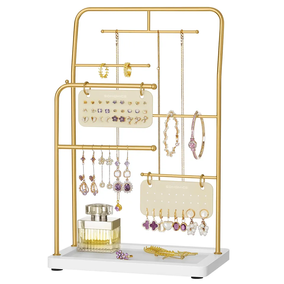 Songmics JJS024A01 Portagioie Oro Metallizzato 33,7 cm