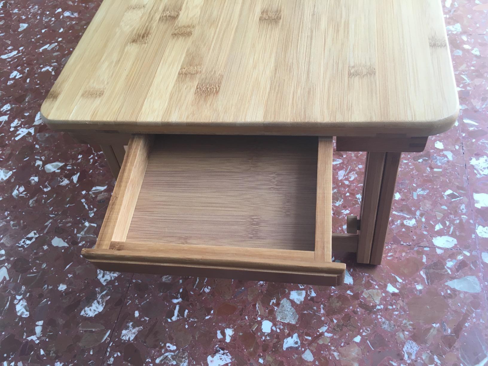 Songmics LLD01N Tavolino Bambù Letto Laptop Inclinabile Naturale
