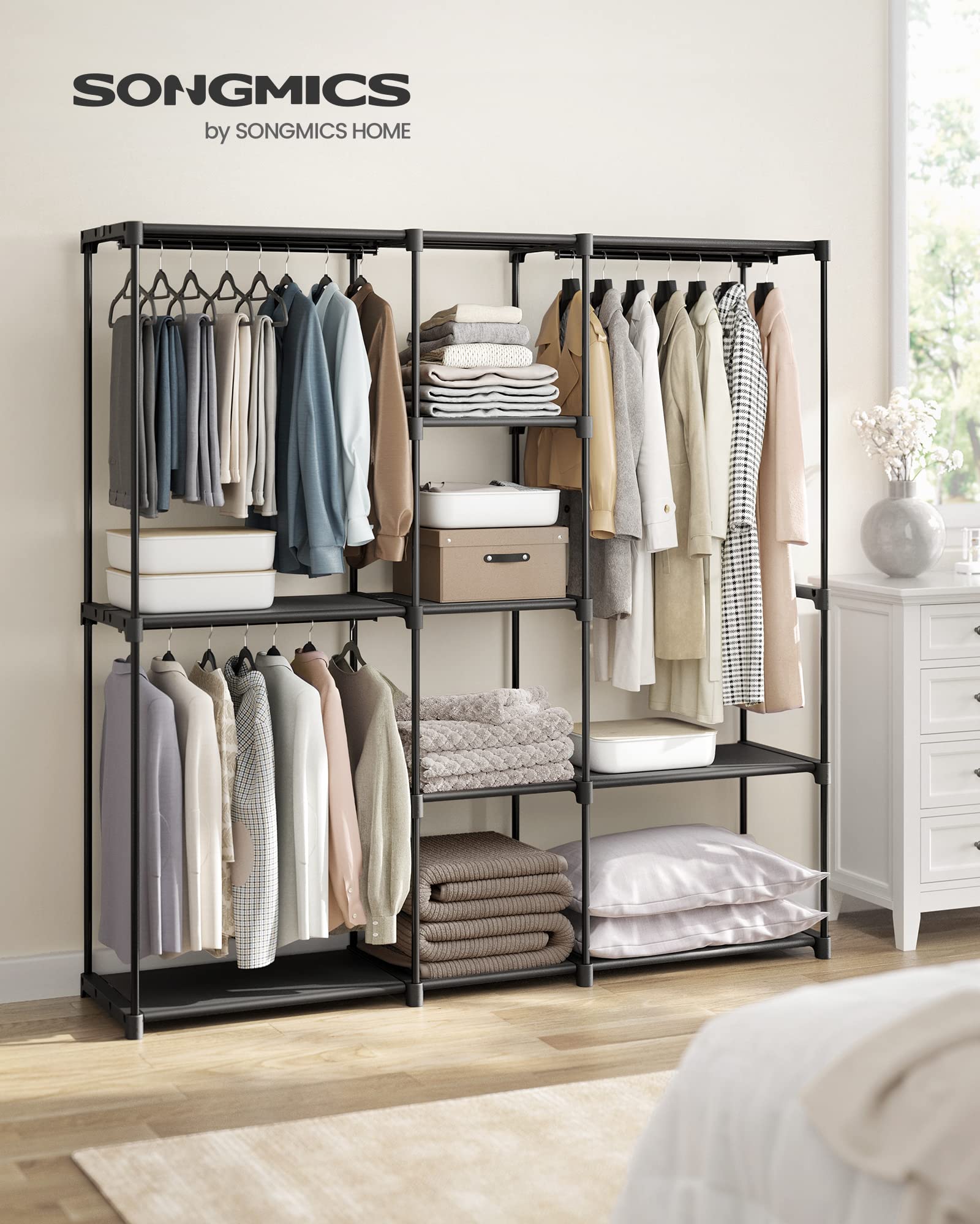 Songmics RYG037B02 armadio tessuto nero inchiostro 182 cm