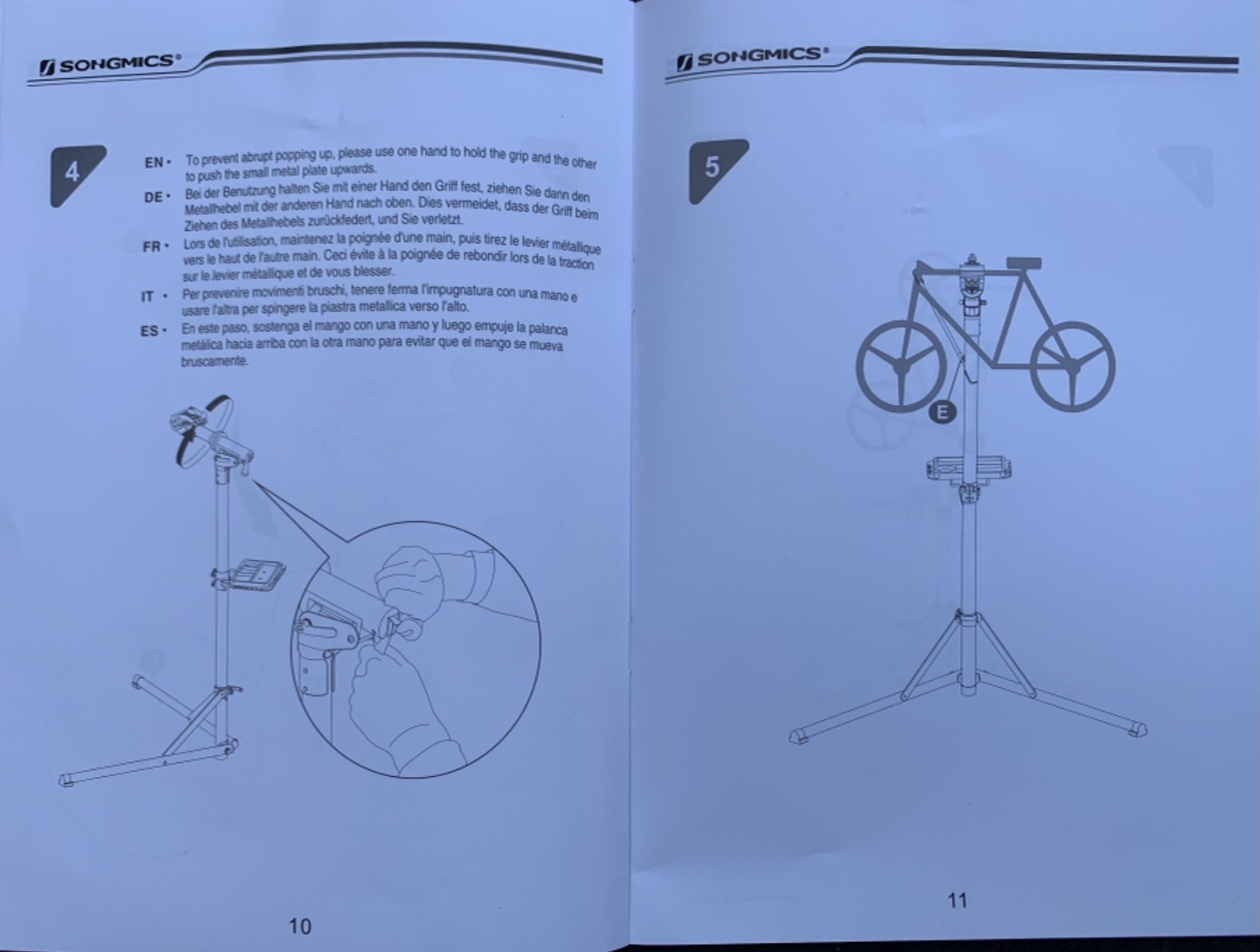 Songmics SBR04B Supporto Bici Alluminio 25 kg Nero