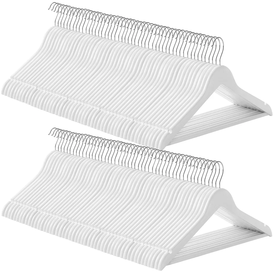 Songmics CRW03W-100 grucce legno bianco 100 pezzi antiscivolo