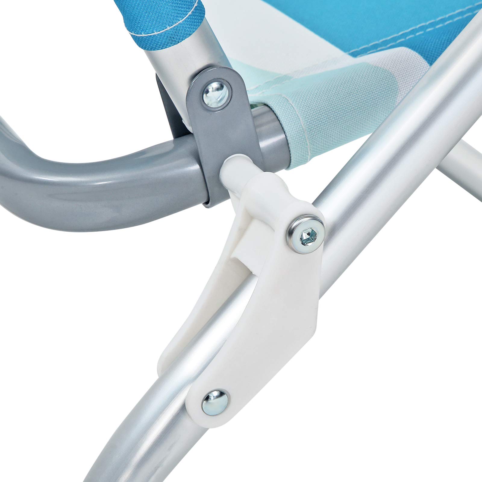 SONGMICS GCB66UW Sedia da Spiaggia a Righe Blu Verde Bianco