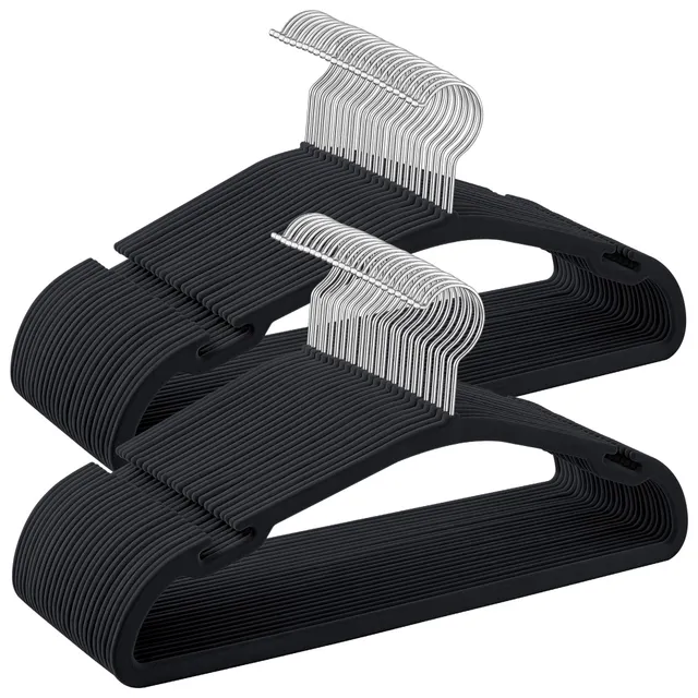 Songmics CRF039B03 grucce velluto nere 50 pezzi antiscivolo
