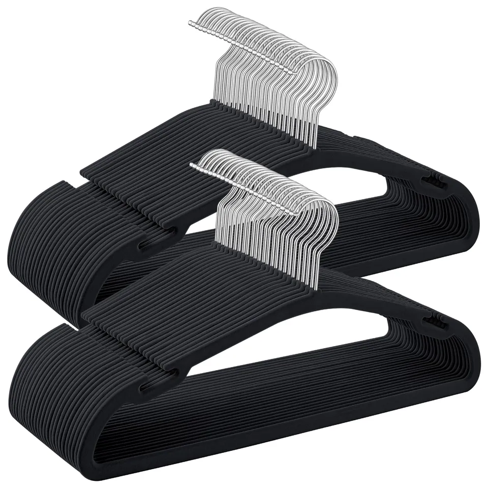 Songmics CRF039B03 grucce velluto nere 50 pezzi antiscivolo