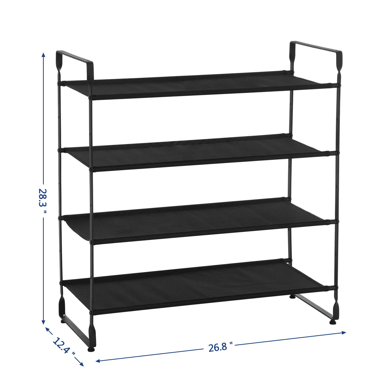 Songmics ULSO04BK scarpiera 4 ripiani nera Oxford