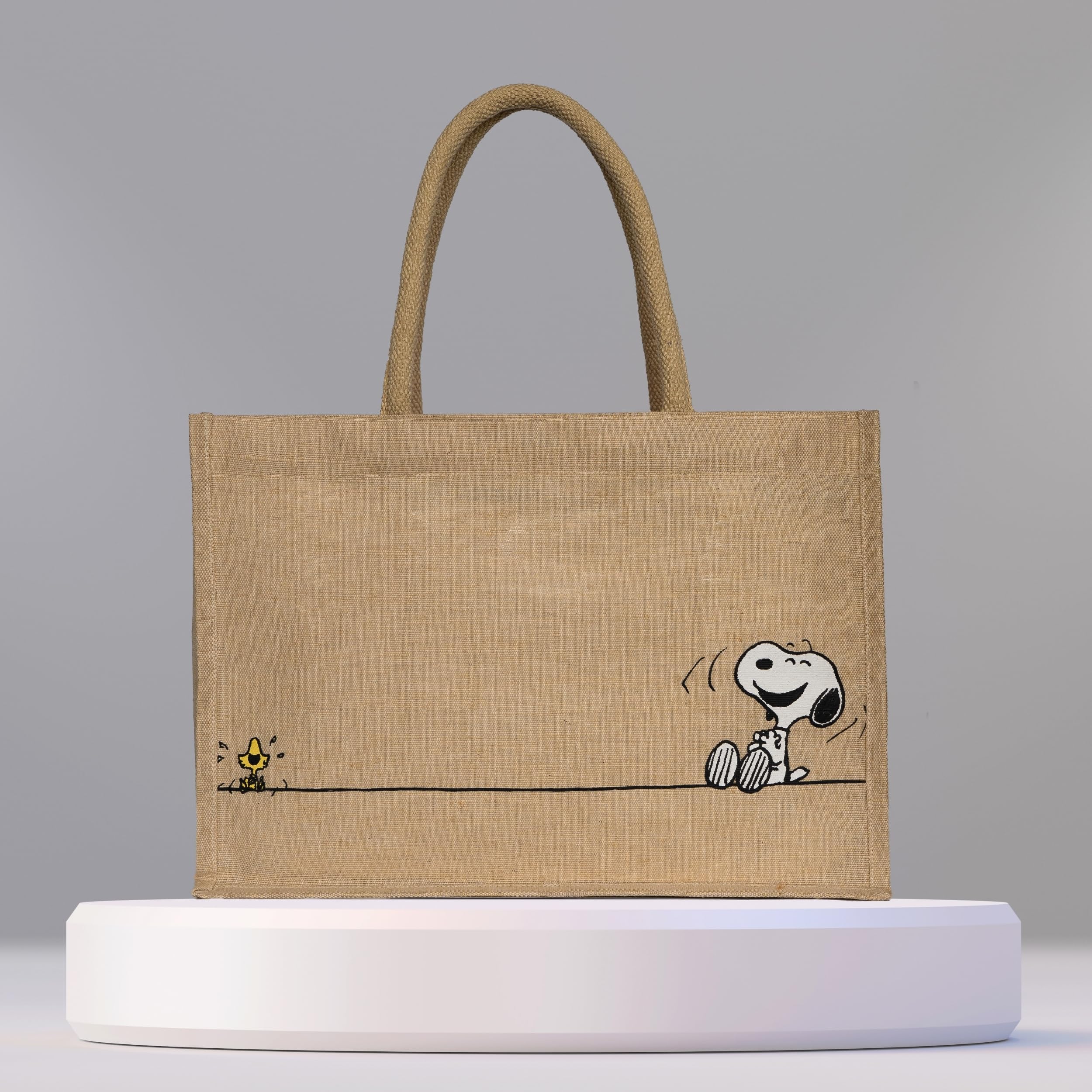 Lavatelli Kanguru Snoopy Shopper Cotone Juta con Tasca