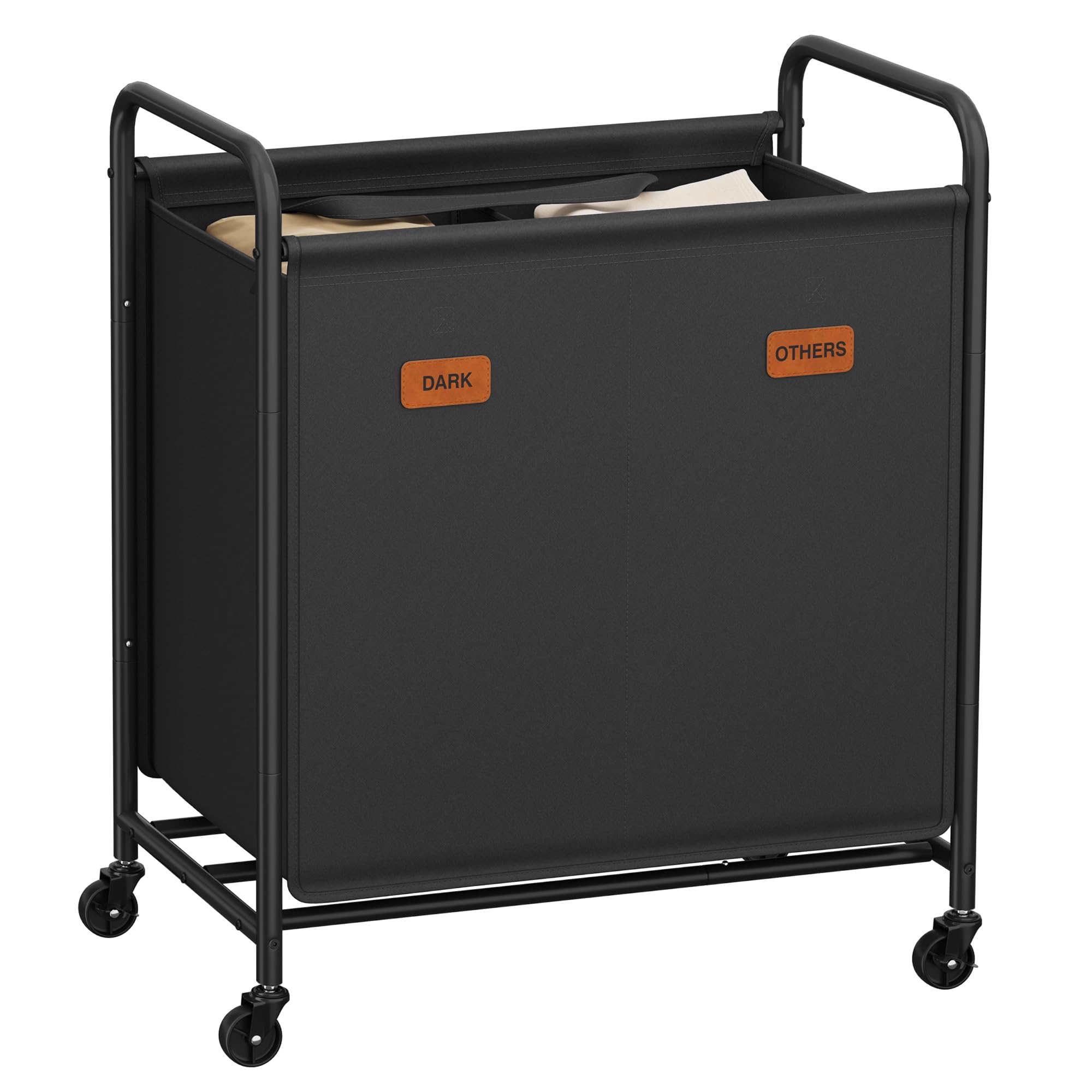 Songmics RLS330B01 carrello portabiancheria 3 scomparti 170L