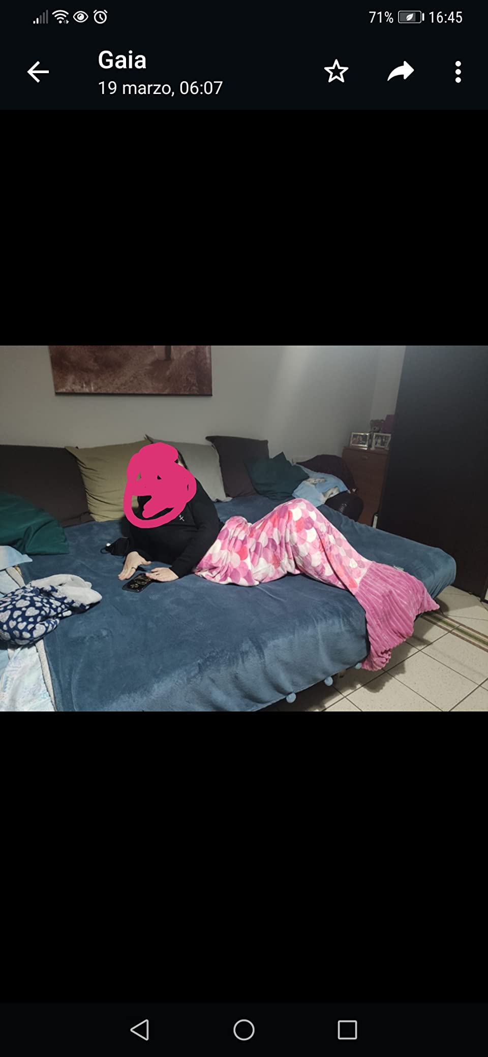 Lavatelli Kanguru Sirena coperta coda turchese 200 cm