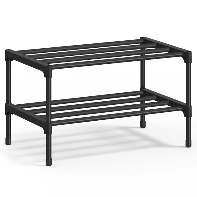 Songmics LSA112BH01 Scarpiera 2 Ripiani Nero 30x45x31 cm