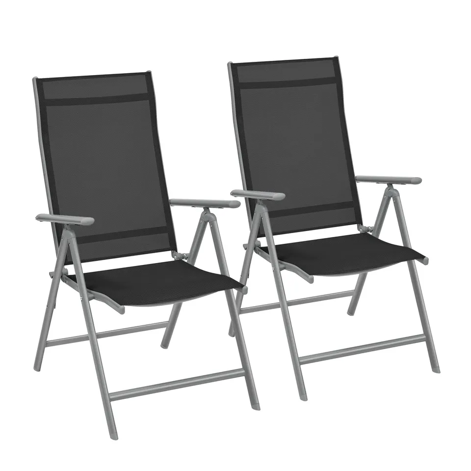 Songmics GCB29BK Sedie Giardino Pieghevoli Nere Set 2
