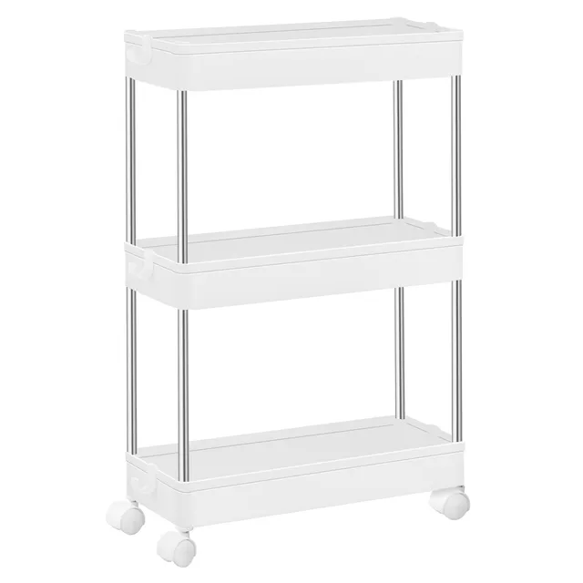 Songmics KSC007W01 carrello 3 ripiani Bianco Nuvola salvaspazio
