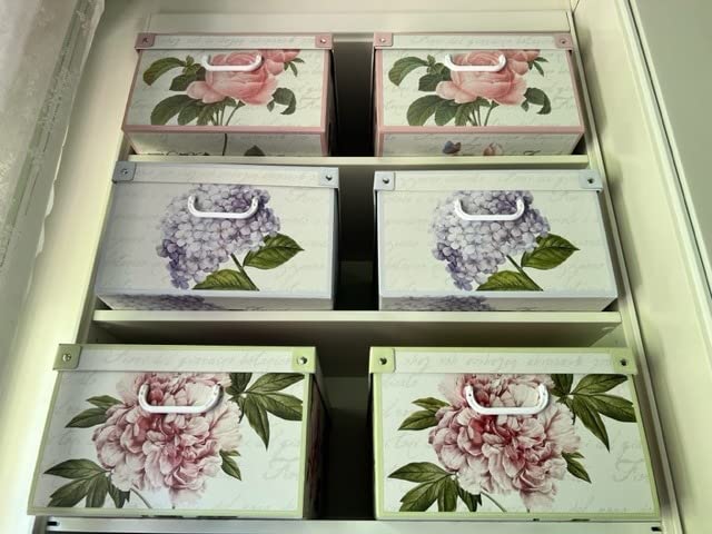 Lavatelli Scatola Cartone Media Fiori Ortensie 32x42x17,5 cm