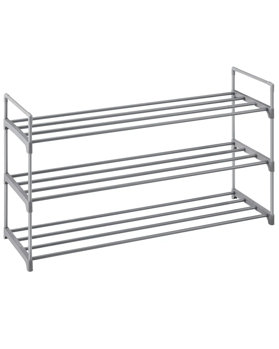 Songmics LSA13GV1 scarpiera 3 ripiani grigia 92 cm