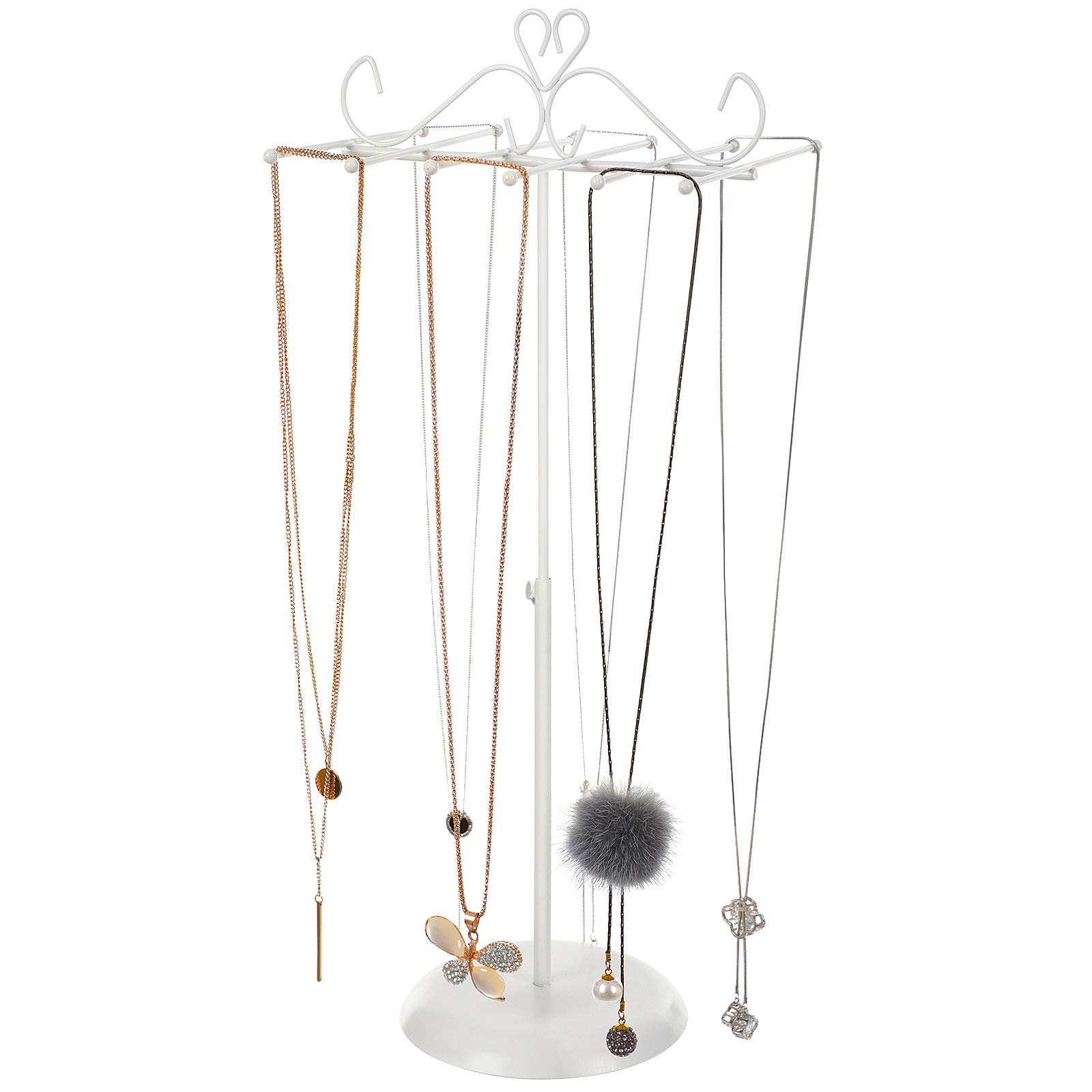 Songmics JJS04WT porta gioielli bianco girevole regolabile