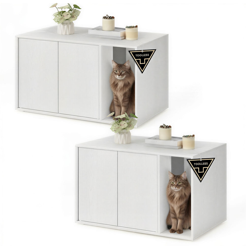 Songmics Home UPCL013W01-2J mobile bianco 2 pezzi push-to-open