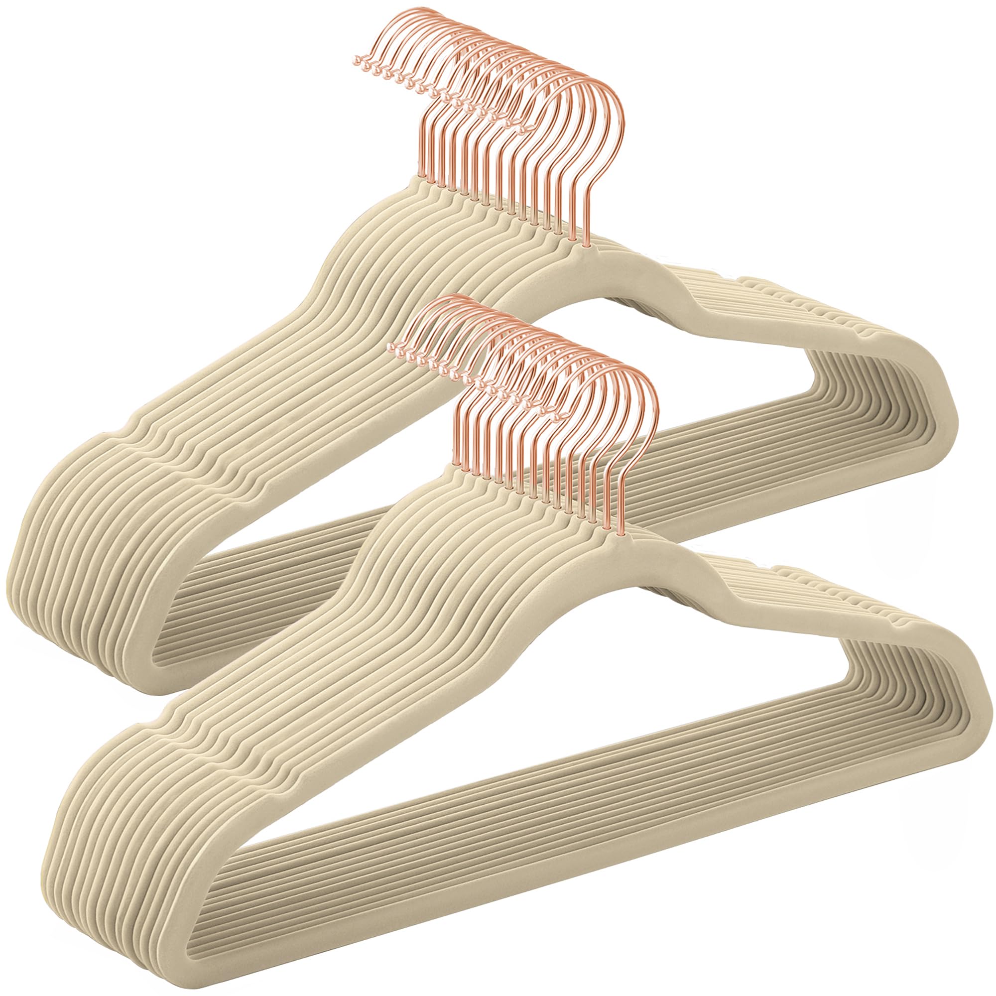 Songmics CRF026K30 grucce velluto beige 30 pezzi salvaspazio