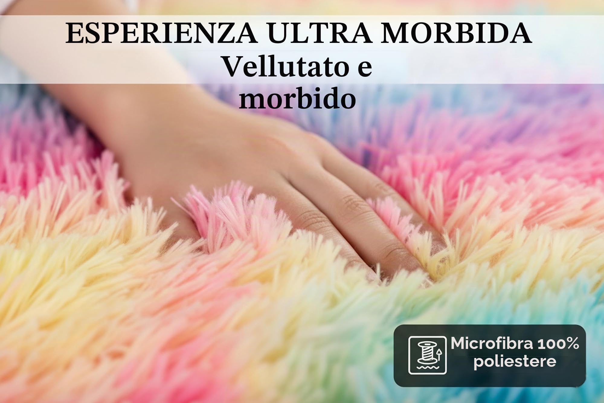 Lavatelli Kanguru Rainbow plaid pile 130x170 cm morbido