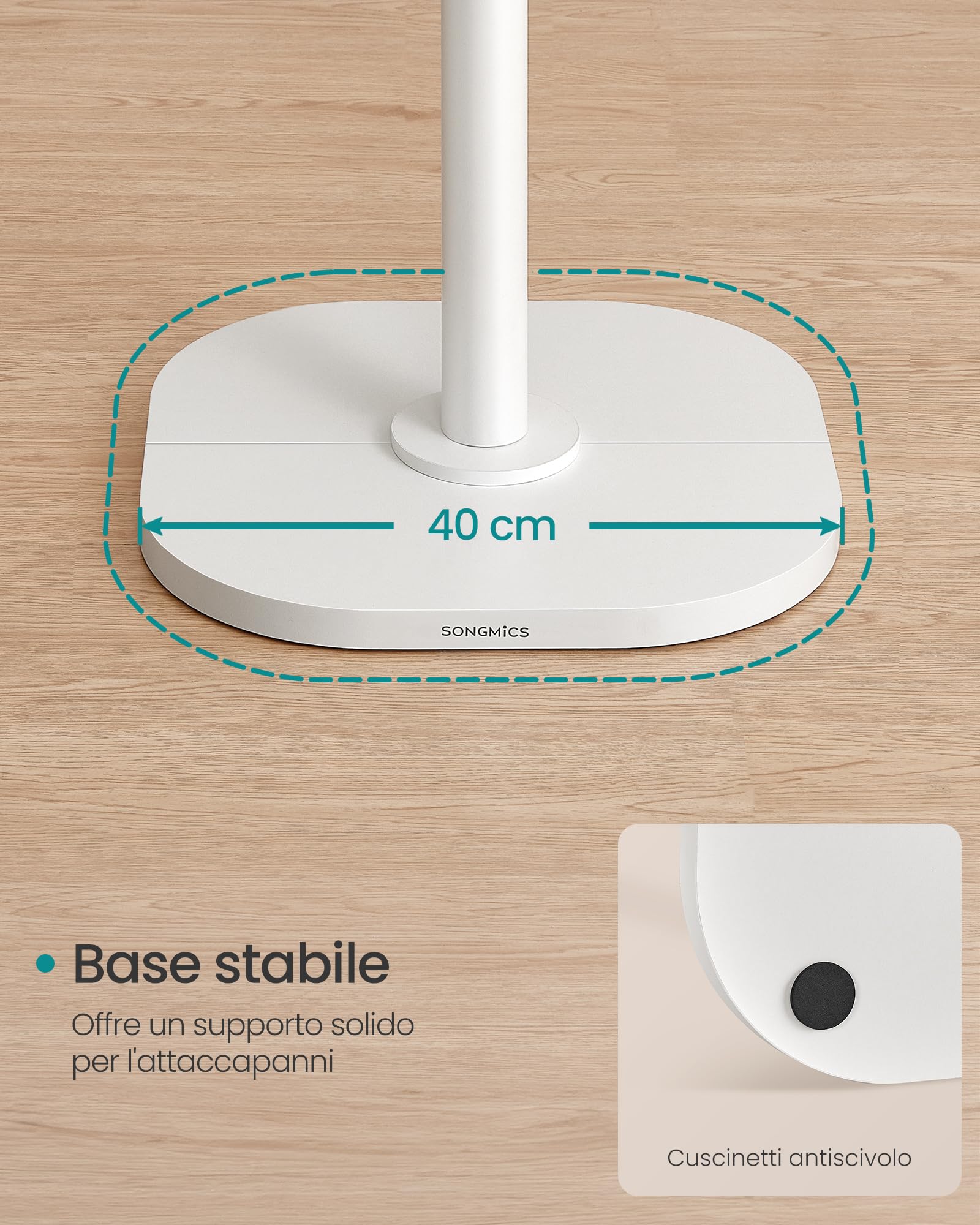 SONGMICS RCR039WC01 Attaccapanni Terra Bianco Nuvola 175,3 cm