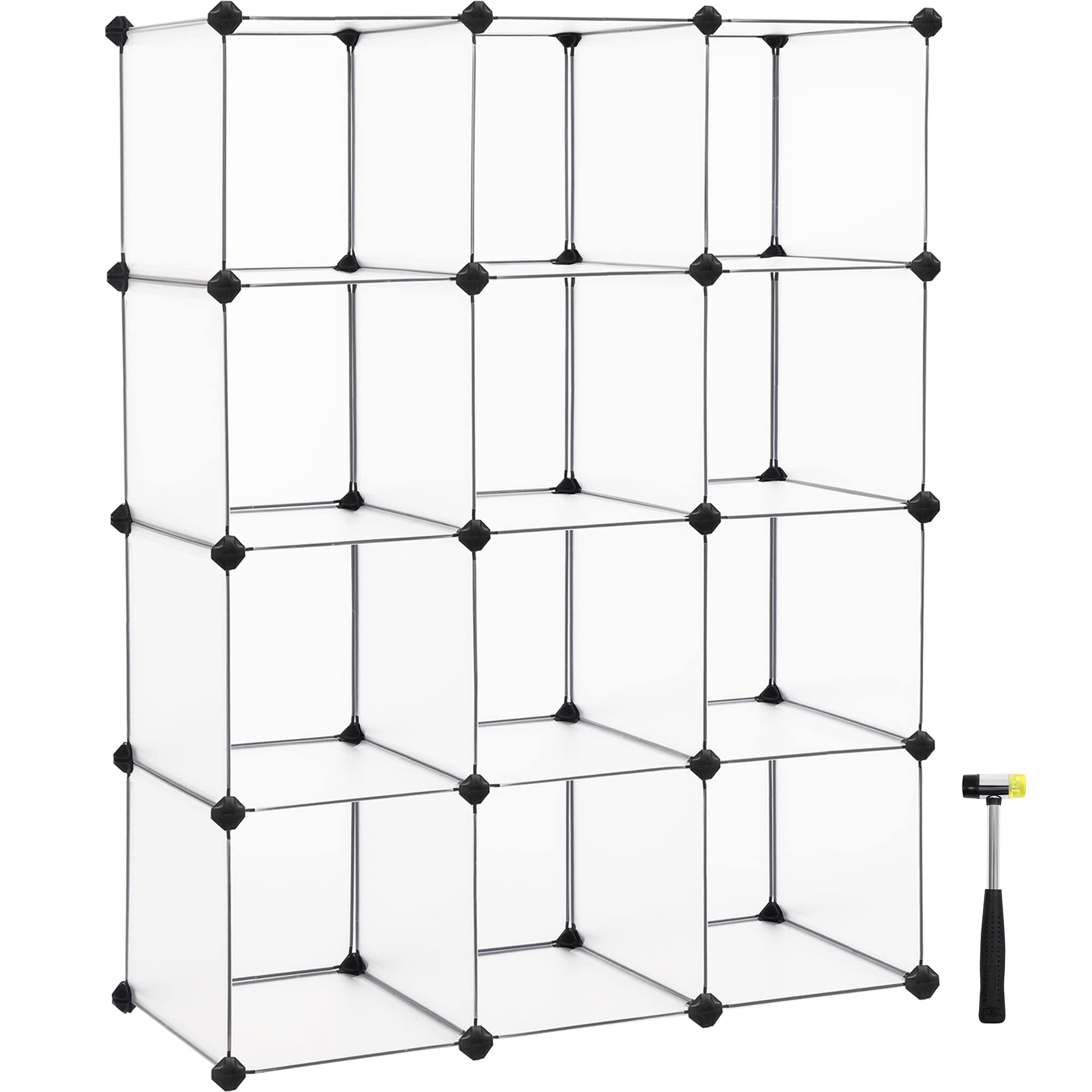 Songmics Scarpiera 12 cubi modulare 31x93x123 cm bianca