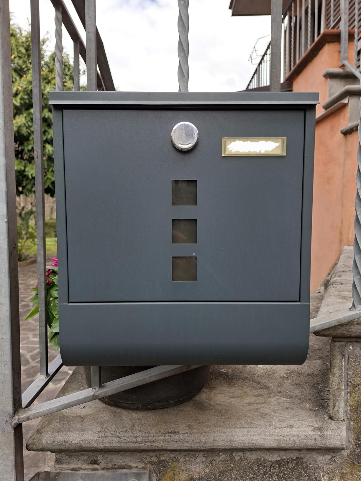 Songmics cassetta postale acciaio nera A4 30,8x33,8 cm