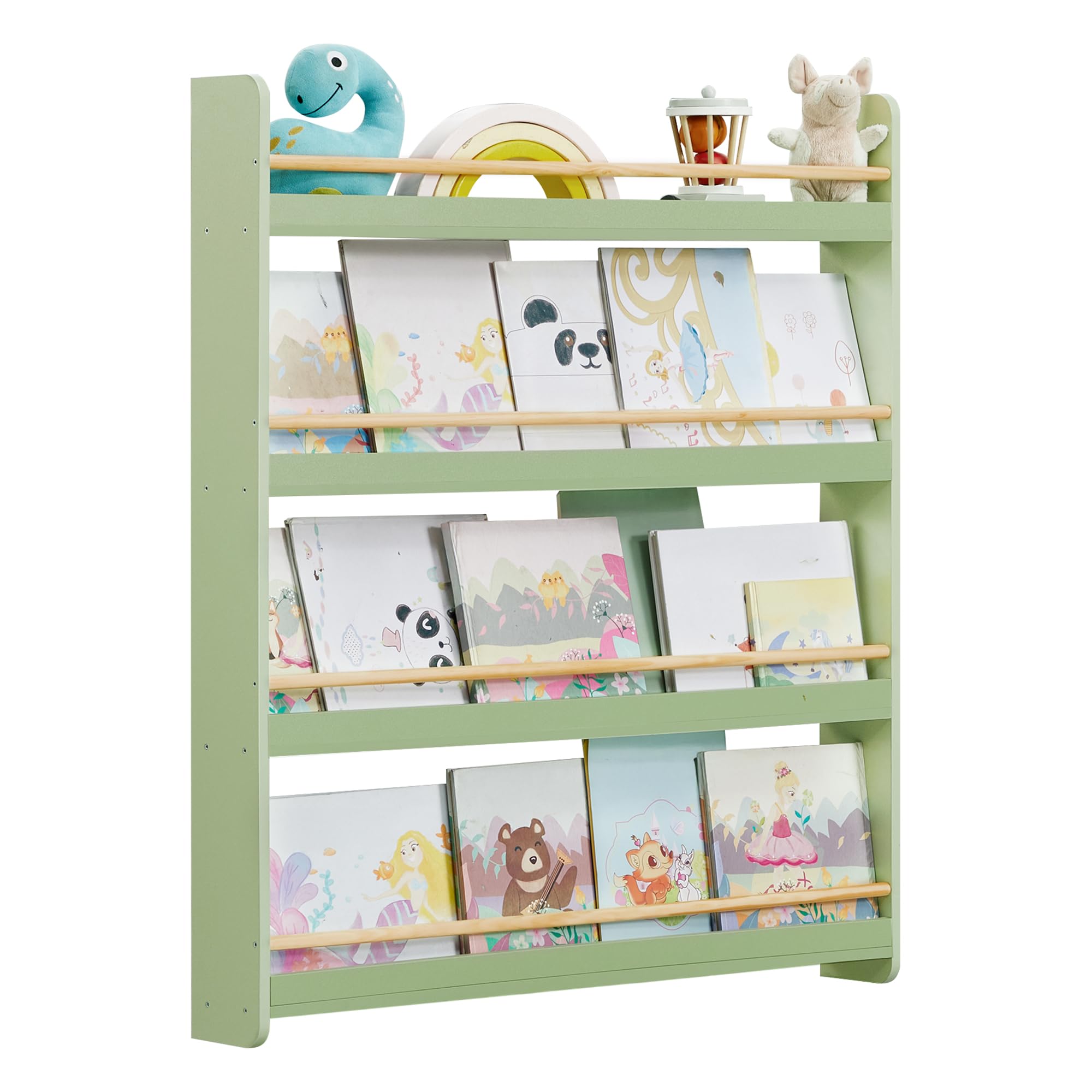 Songmics GKR014W01 libreria montessoriana naturale 4 ripiani