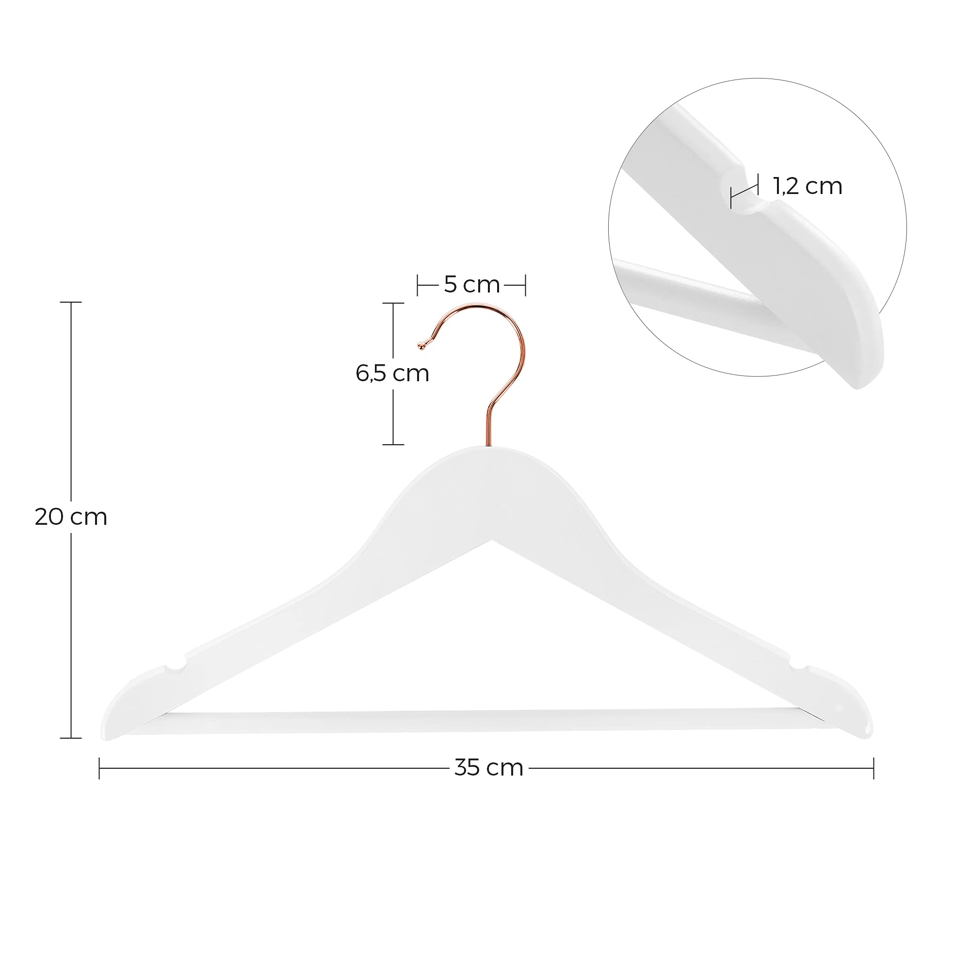 Songmics CRW006W03 set 20 grucce bambini legno bianco 35 cm