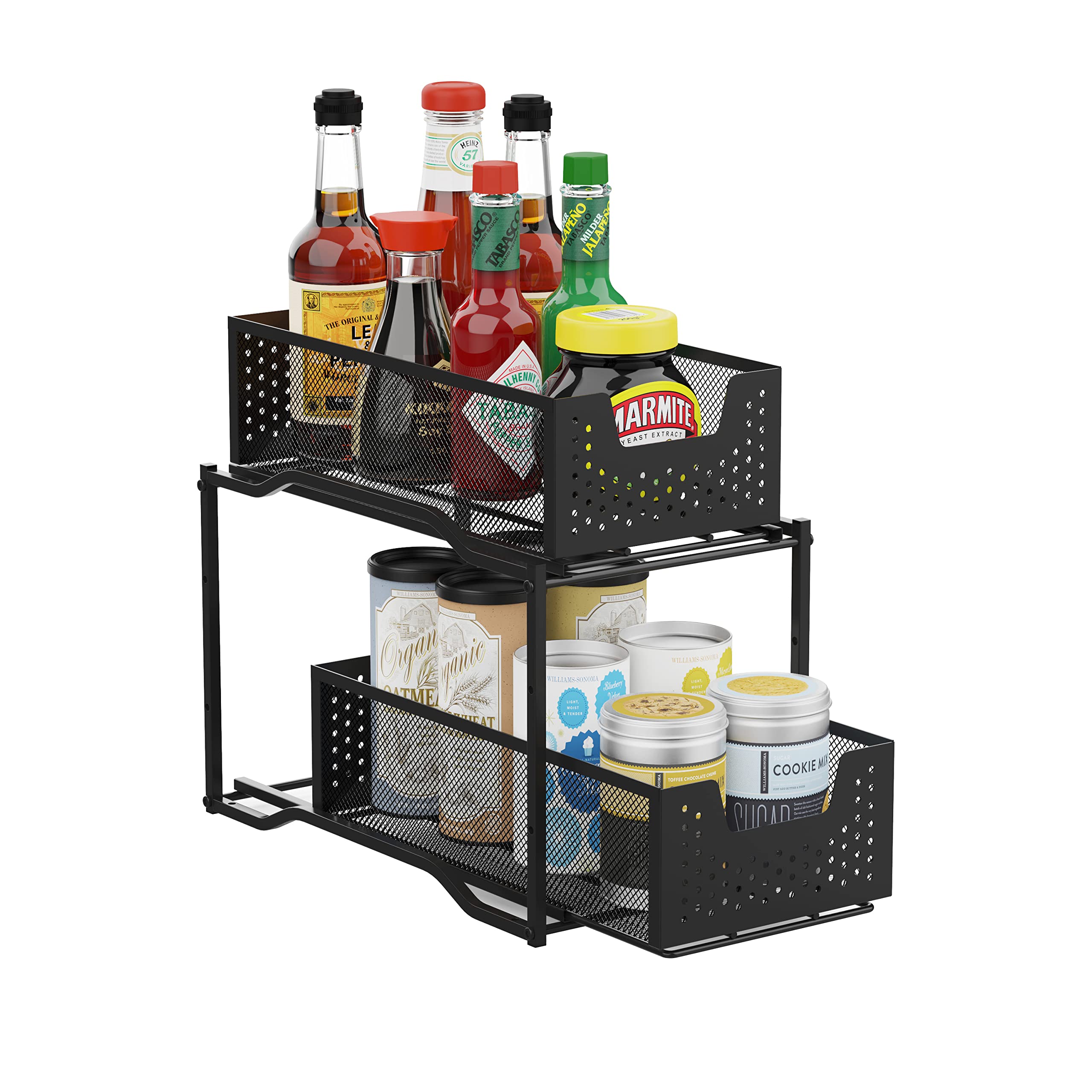 Simple Trending organizer sottolavello argento 2 ripiani scorrevoli