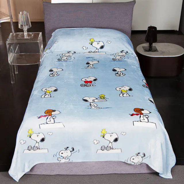 Lavatelli Kanguru Snoopy plaid singolo 130x230 cm grigio