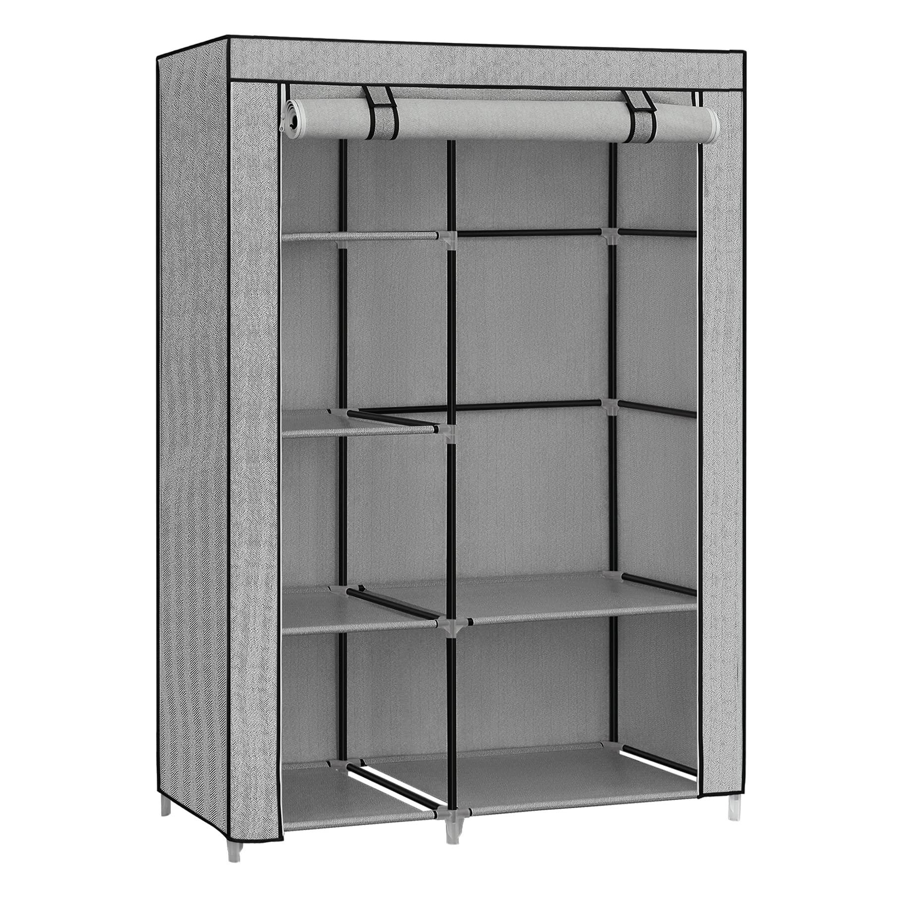 Songmics Guardaroba in Tessuto 45x105x168 Grigio Antipolvere Zigzag