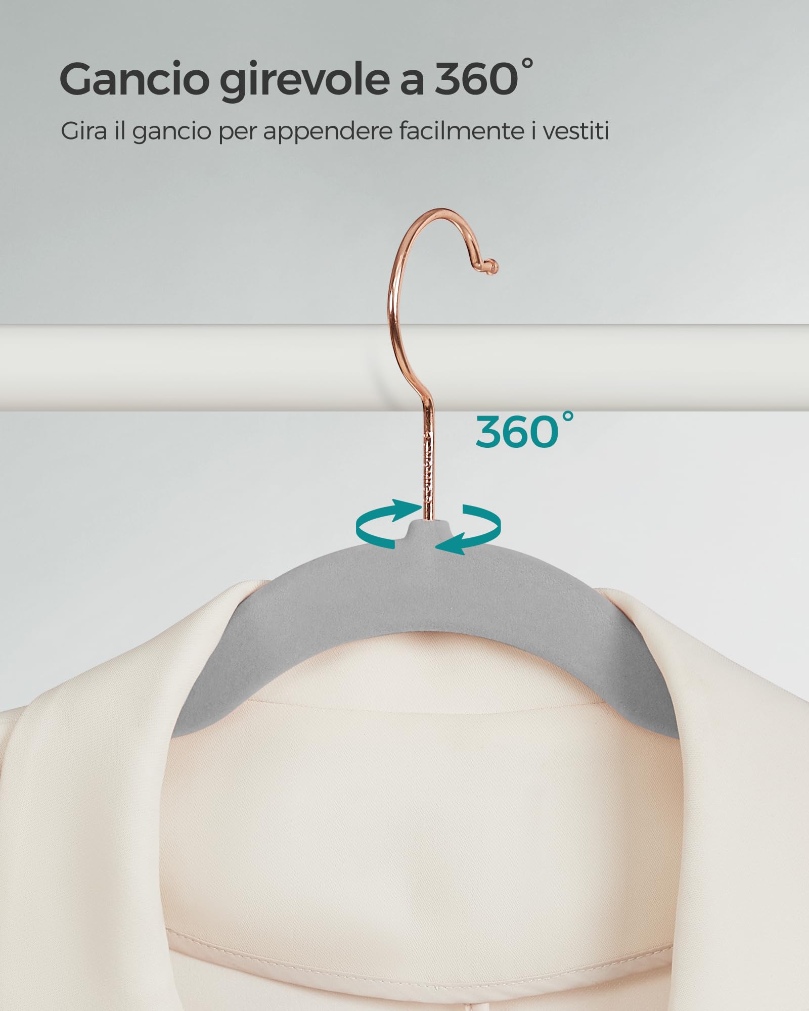 Songmics CRF026G50 grucce velluto 41,5 cm 50 pezzi