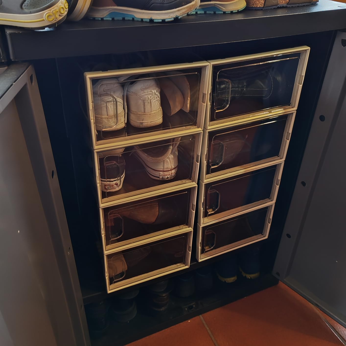 Songmics LSP106W12 Scatole Scarpe Trasparenti Set 12 Pezzi Taglia 44