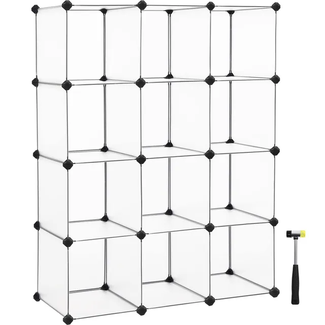 Songmics Scarpiera 12 cubi modulare 31x93x123 cm bianca