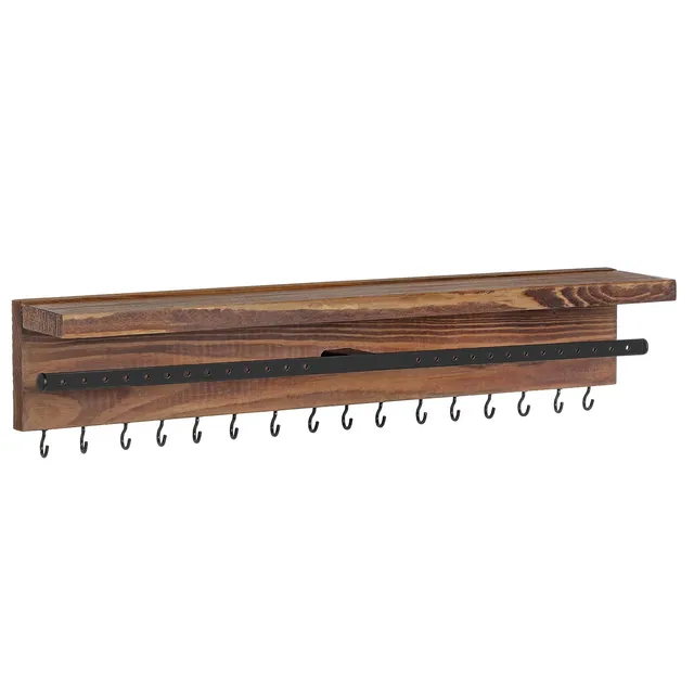 Songmics JJS10CB portagioie da parete legno bruciato 40 cm