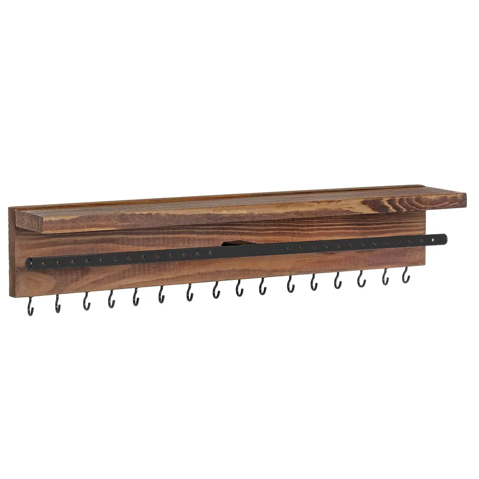 Songmics JJS10CB portagioie da parete legno bruciato 40 cm