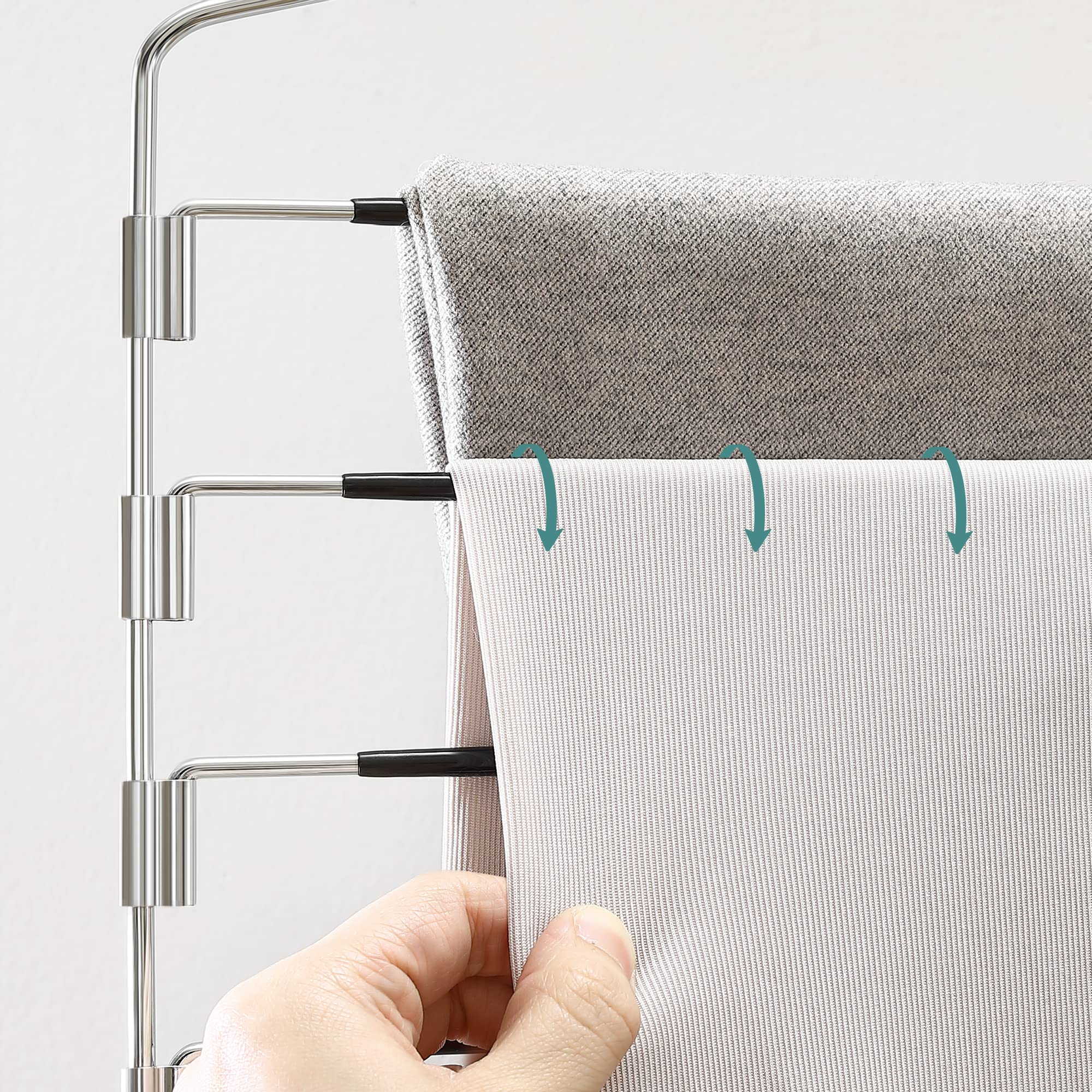 Songmics CRI051B03 set 3 grucce pantaloni 5 livelli nero