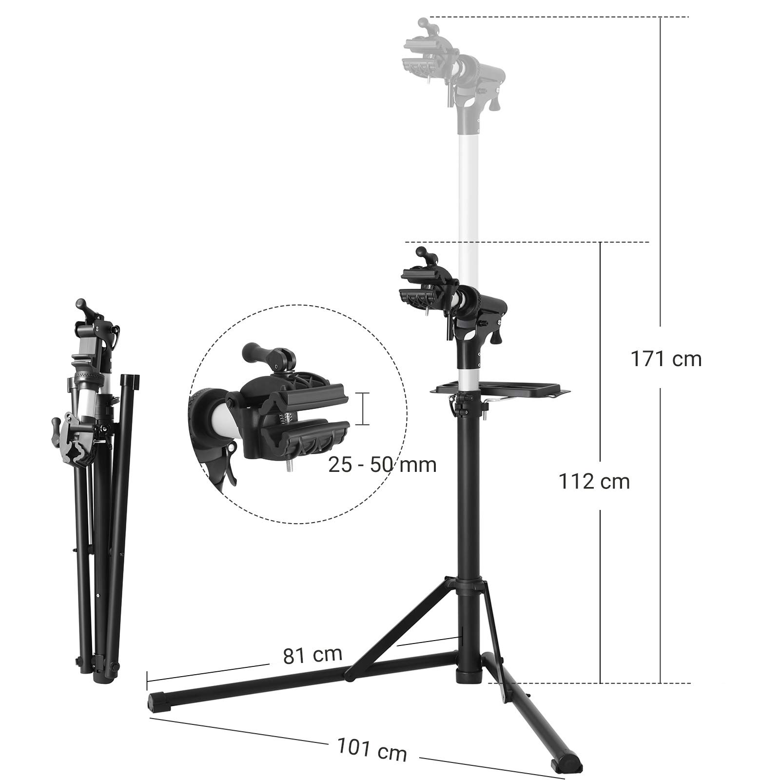 Songmics SBR04B Supporto Bici Alluminio 25 kg Nero