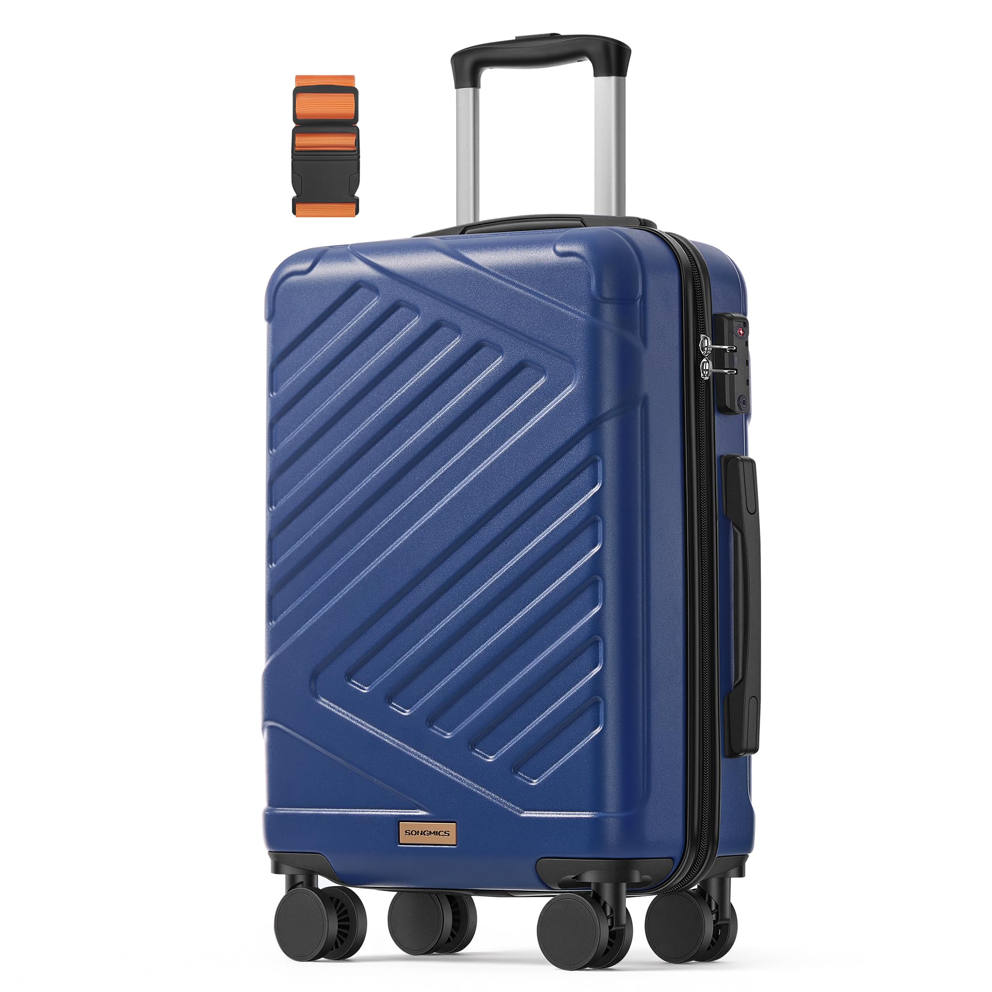 Songmics RLP001Q101 valigia rigida M 55x36x20 cm TSA blu