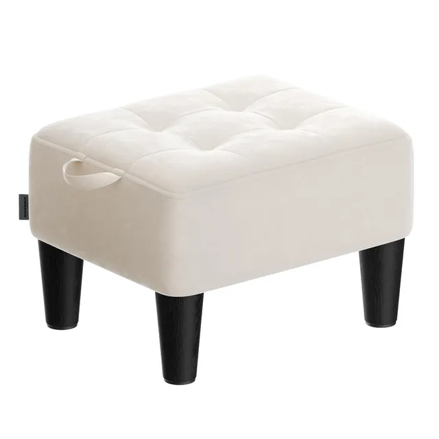 Songmics LOM501W01 Pouf Contenitore Velluto Beige 40 cm