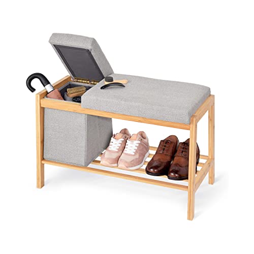 Domopak Living Panca Bambù Grigia 70,5x36x47,5 cm Vano