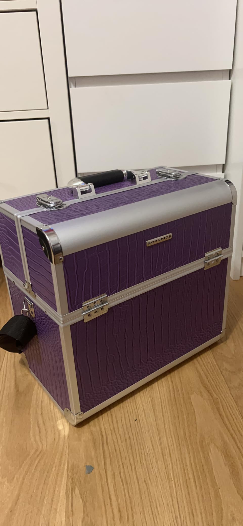 Songmics Grand Beauty Case valigetta trucchi 36,5x22x35 con specchio