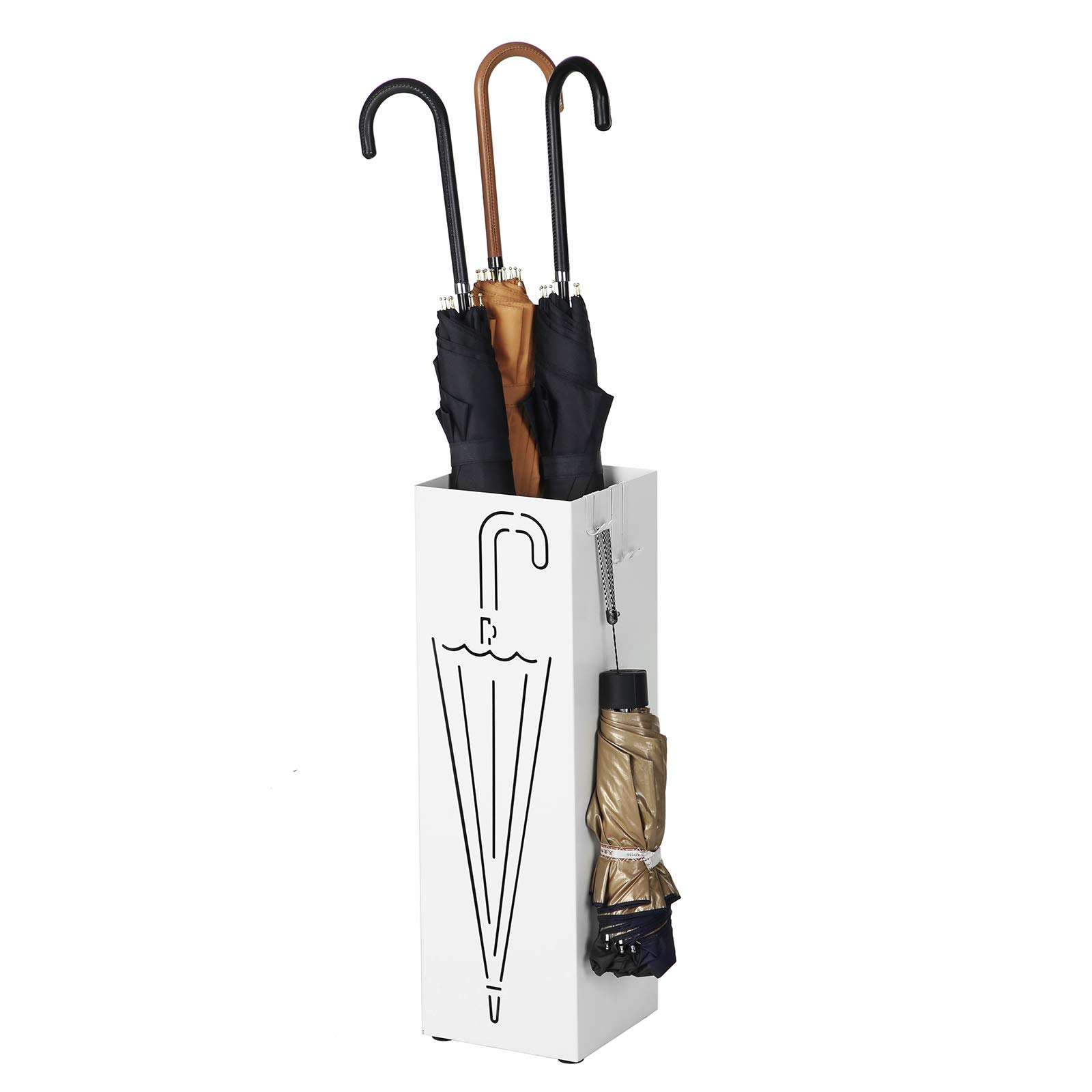 SONGMICS LUC01W portaombrelli bianco 15,5x15,5x49 cm metallo