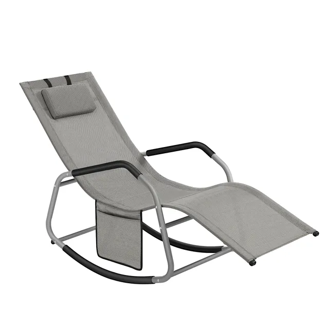 Songmics GCB230G01 sedia a dondolo grigio tortora traspirante