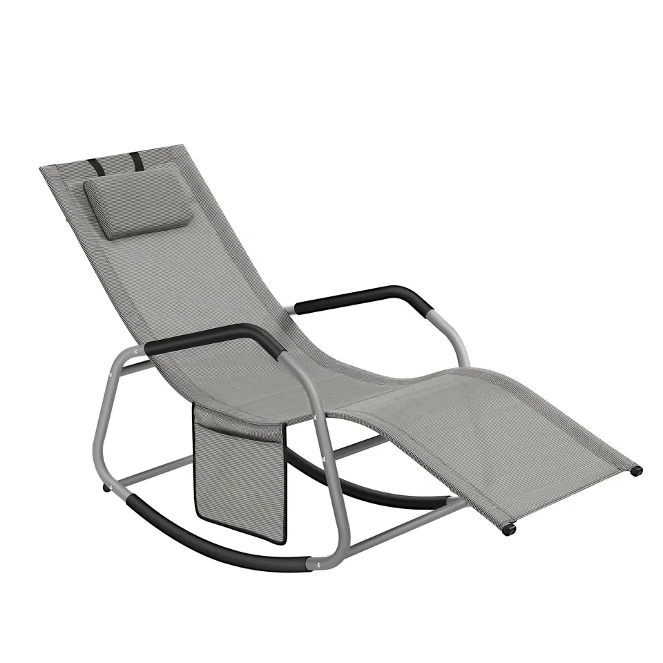 Songmics GCB230G01 sedia a dondolo grigio tortora traspirante