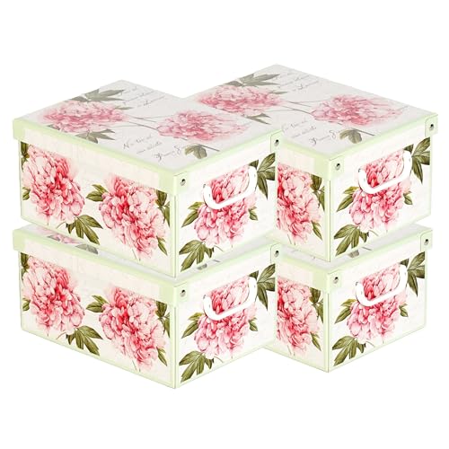 Lavatelli Peonie Piccola scatole armadio set 4 pezzi 25x35 cm