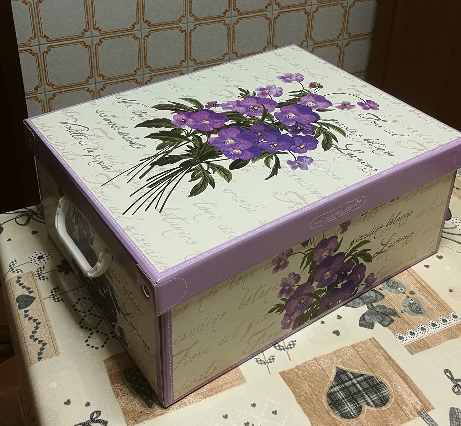 Lavatelli Scatola Cartone Peonie Media 32x42x17,5 cm