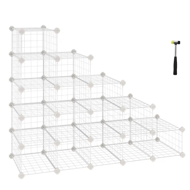Songmics scarpiera modulare 15 cubi rete metallica 15 paia