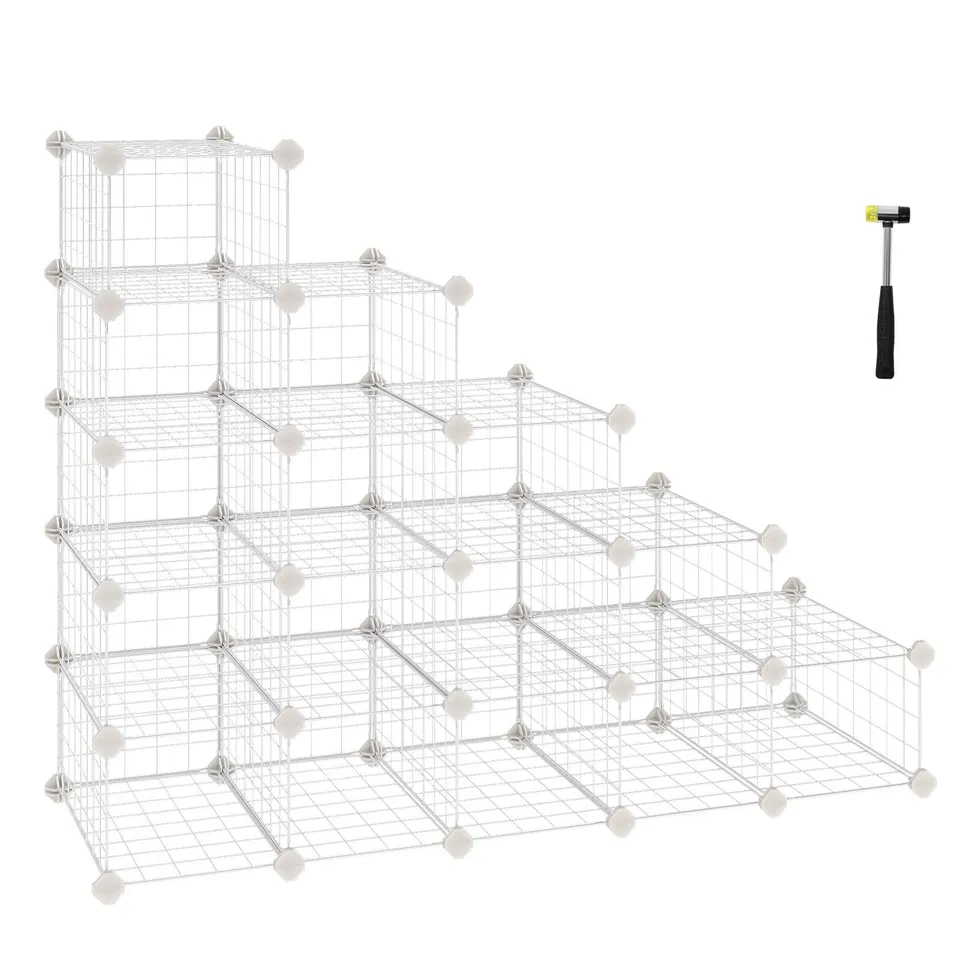 Songmics scarpiera modulare 15 cubi rete metallica 15 paia